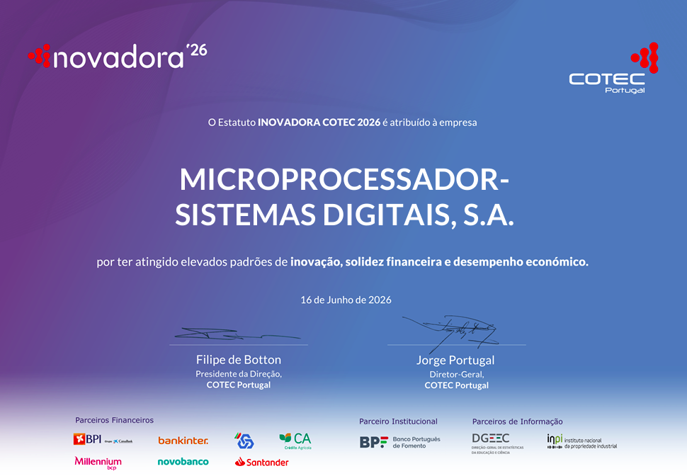 Microprocessador Awarded COTEC INOVADORA EVOLUTION 2026